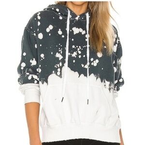 La Detresse Grey and White Acid Wash Hoodie